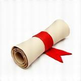 Icon representing a certification or diploma scroll.