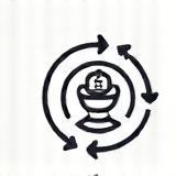 Icon representing continuous learning with a circular arrow.